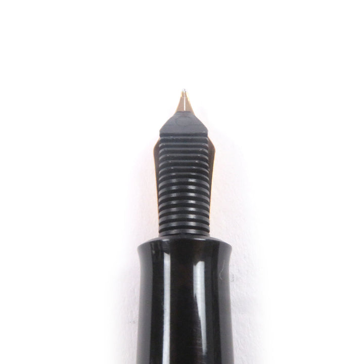 美品□PERIKAN ペリカン M700 トレド GP×レジン ペン先18K Mニブ 最初期型 キャップ 万年筆 ブラック ゴールド グレー ケース付 メンズ