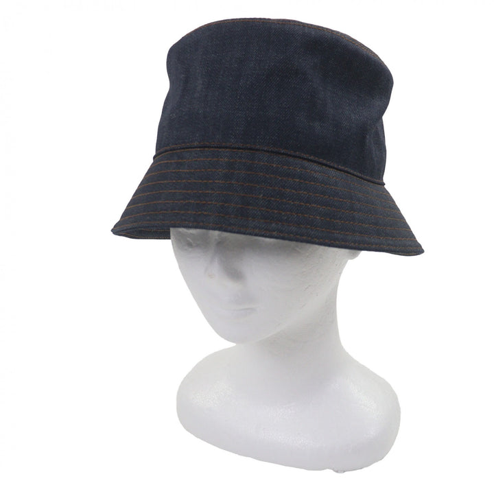 未使用品▼PRADA プラダ 2HC137 トライアングルロゴ 三角プレート ブルーデニム 帽子 バケットハット インディゴ XL 伊製 正規品 メンズ