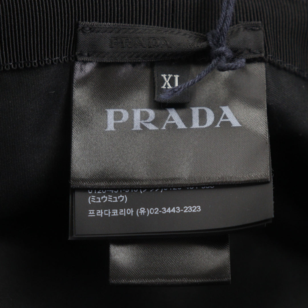 未使用品▼PRADA プラダ 2HC137 トライアングルロゴ 三角プレート ブルーデニム 帽子 バケットハット インディゴ XL 伊製 正規品 メンズ