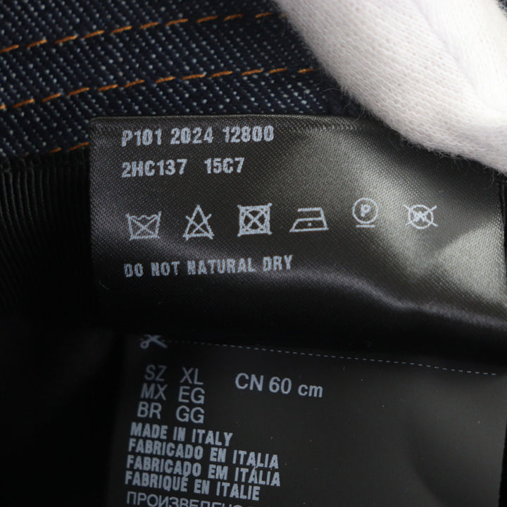 未使用品▼PRADA プラダ 2HC137 トライアングルロゴ 三角プレート ブルーデニム 帽子 バケットハット インディゴ XL 伊製 正規品 メンズ