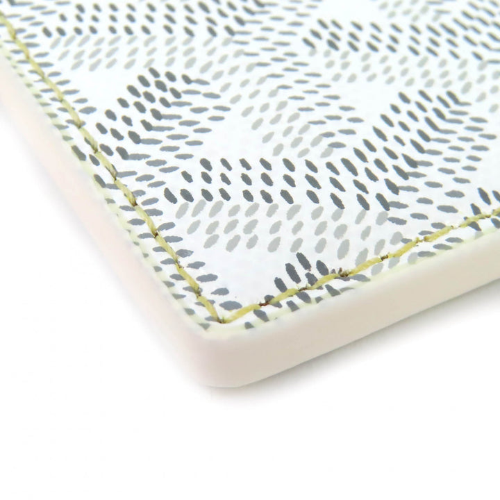 未使用品△GOYARD ゴヤール サンシュルピス PVC レザー ヘリンボーン パスケース 定期入れ カードケース ホワイト グレー 箱付き 仏製