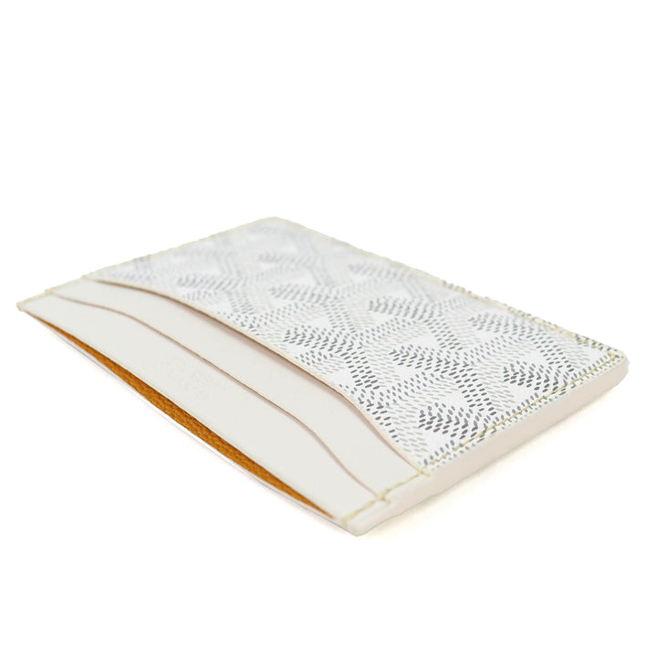 未使用品△GOYARD ゴヤール サンシュルピス PVC レザー ヘリンボーン パスケース 定期入れ カードケース ホワイト グレー 箱付き 仏製