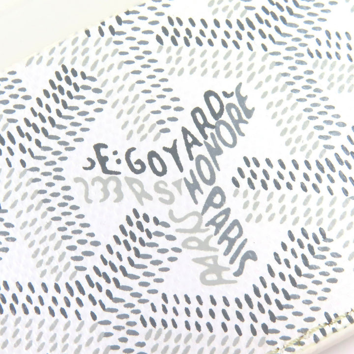 未使用品△GOYARD ゴヤール サンシュルピス PVC レザー ヘリンボーン パスケース 定期入れ カードケース ホワイト グレー 箱付き 仏製