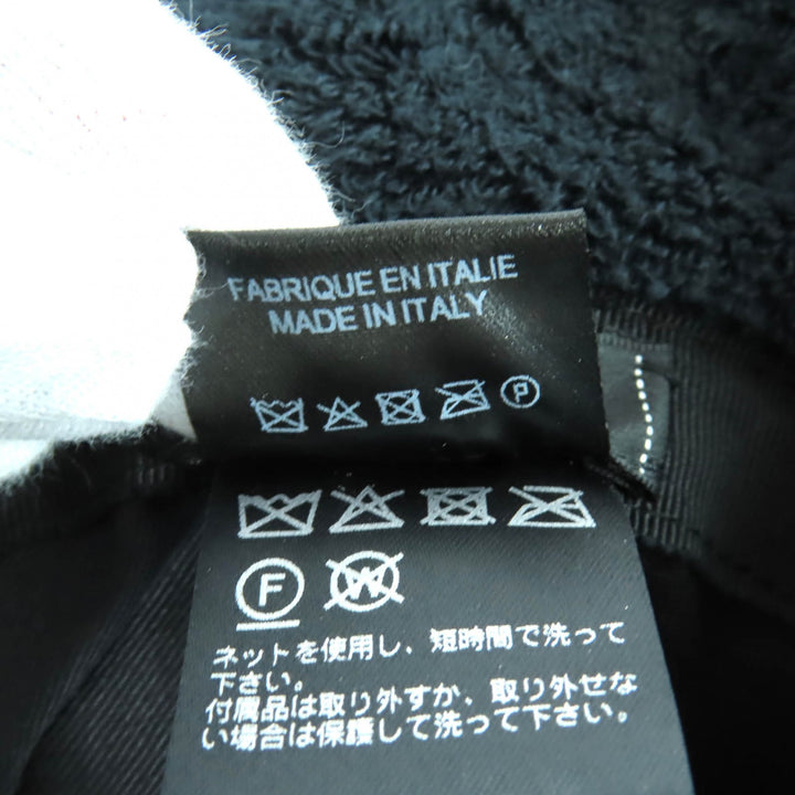 美品★CHANEL シャネル 21V コットン100％ ココマークプレート付 パイル地 バケットハット ネイビー M イタリア製 正規品 レディース