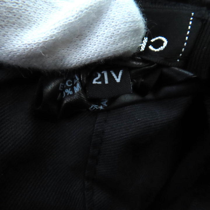 美品★CHANEL シャネル 21V コットン100％ ココマークプレート付 パイル地 バケットハット ネイビー M イタリア製 正規品 レディース
