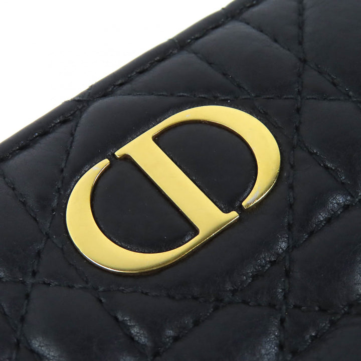 良品△Christian Dior クリスチャンディオール S5032UWHC カナージュ Dior Caro Scarlet レザー ウォレット 二つ折り財布 定価120000円