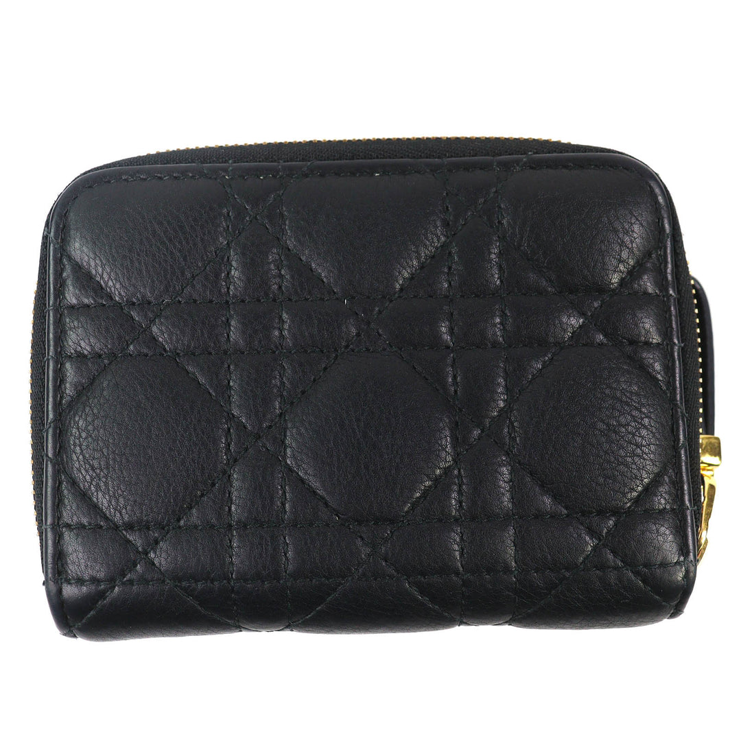 良品△Christian Dior クリスチャンディオール S5032UWHC カナージュ Dior Caro Scarlet レザー ウォレット 二つ折り財布 定価120000円