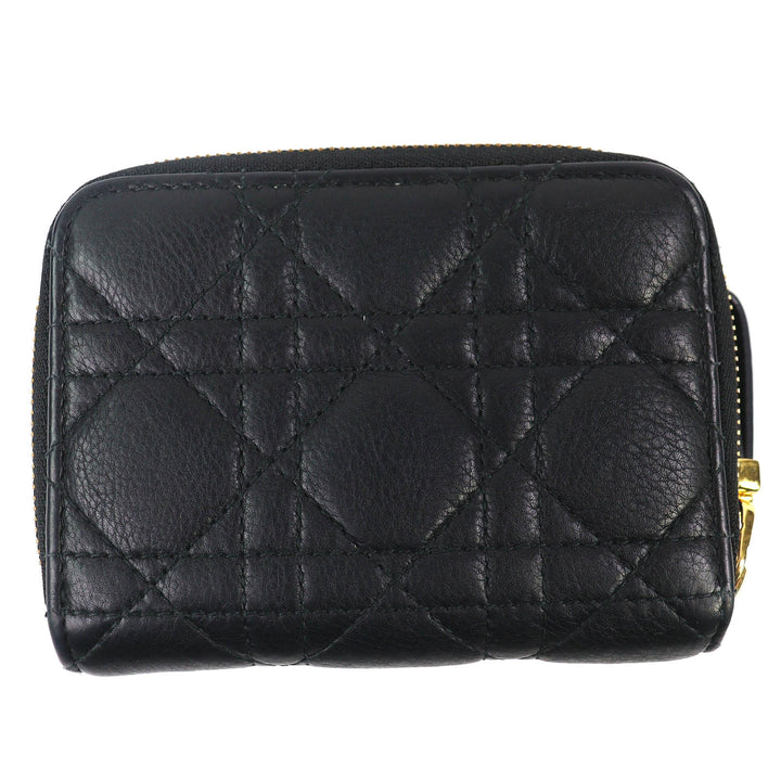 良品△Christian Dior クリスチャンディオール S5032UWHC カナージュ Dior Caro Scarlet レザー ウォレット 二つ折り財布 定価120000円