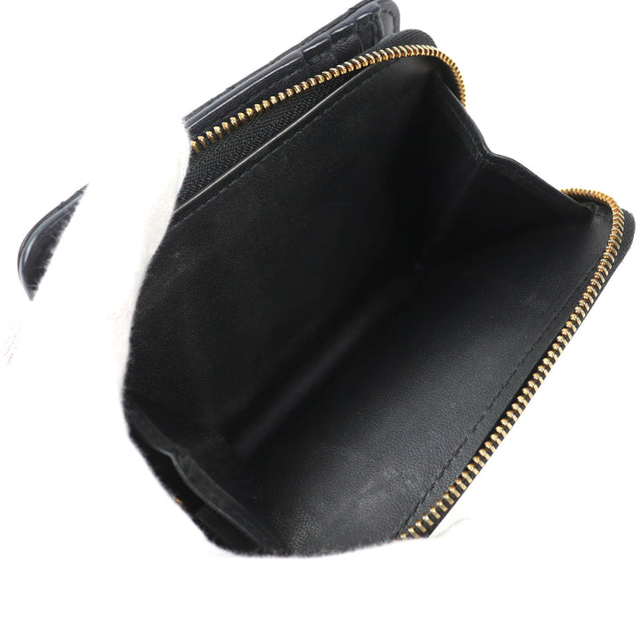 良品△Christian Dior クリスチャンディオール S5032UWHC カナージュ Dior Caro Scarlet レザー ウォレット 二つ折り財布 定価120000円