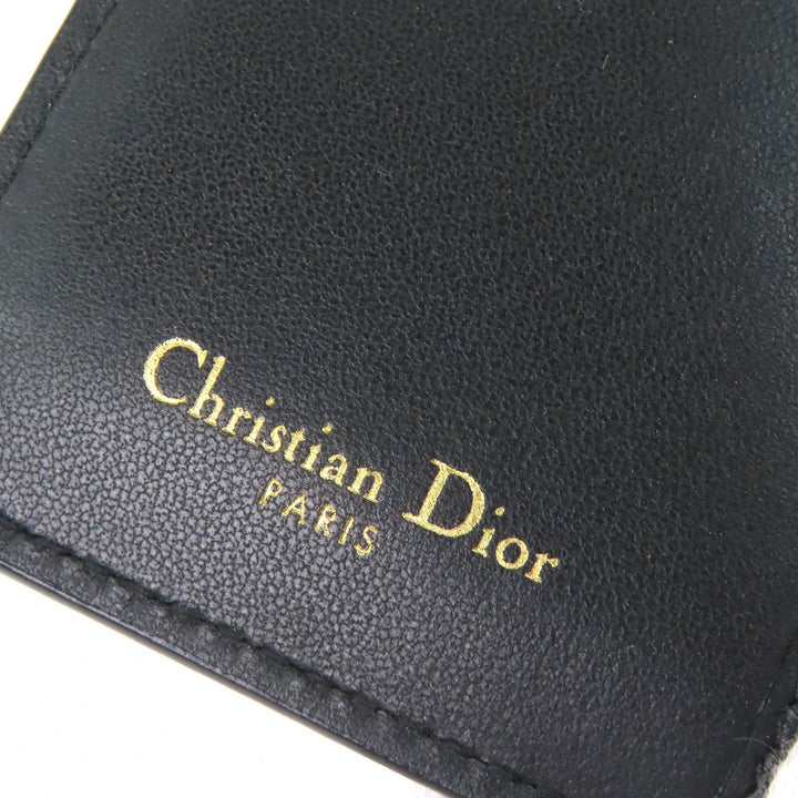 良品△Christian Dior クリスチャンディオール S5032UWHC カナージュ Dior Caro Scarlet レザー ウォレット 二つ折り財布 定価120000円