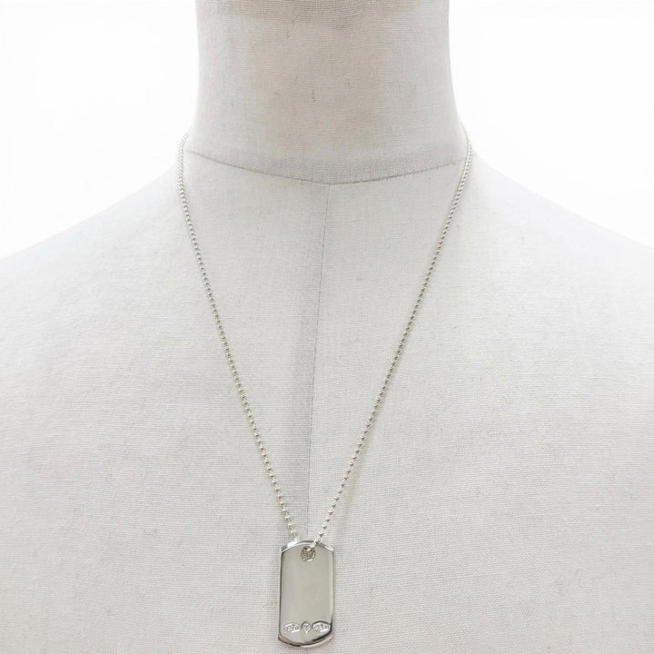 極美品▼TIFFANY&amp;Co. ティファニー メイカーズ IDタグペンダント AG925 現行品 ネックレス シルバー 総重量24.0g 定価118800円 箱・袋付