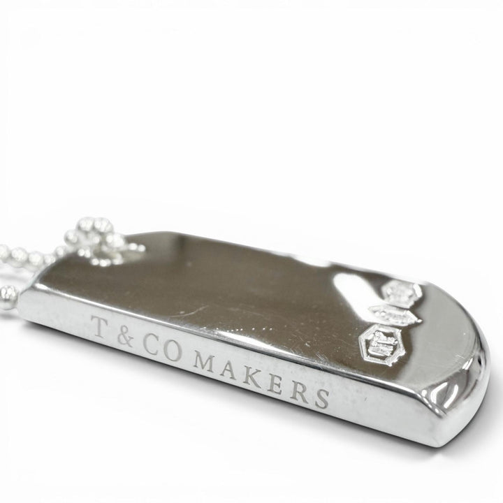 極美品▼TIFFANY&amp;Co. ティファニー メイカーズ IDタグペンダント AG925 現行品 ネックレス シルバー 総重量24.0g 定価118800円 箱・袋付