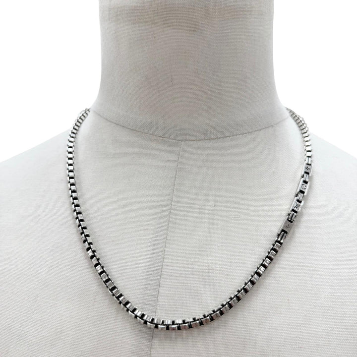 美品▼LOUIS VUITTON ルイヴィトン 2025年製 M02027 ネックレス LV テーラー AG925 チェーン シルバー 重量57.6g メンズ 箱・保存袋付き