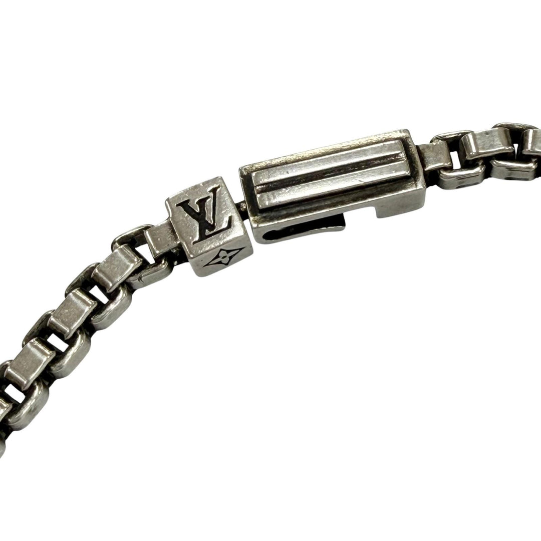 美品▼LOUIS VUITTON ルイヴィトン 2025年製 M02027 ネックレス LV テーラー AG925 チェーン シルバー 重量57.6g メンズ 箱・保存袋付き