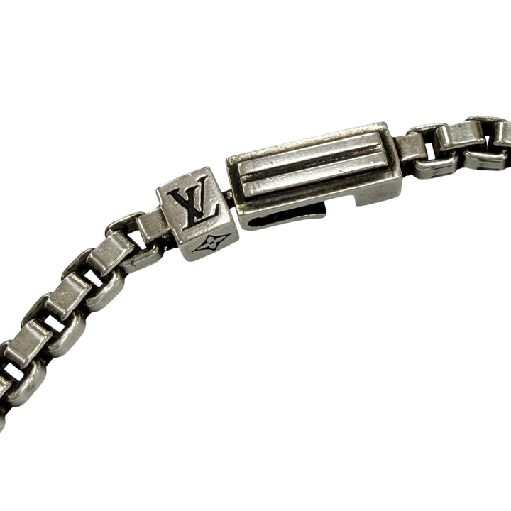 美品▼LOUIS VUITTON ルイヴィトン 2025年製 M02027 ネックレス LV テーラー AG925 チェーン シルバー 重量57.6g メンズ 箱・保存袋付き