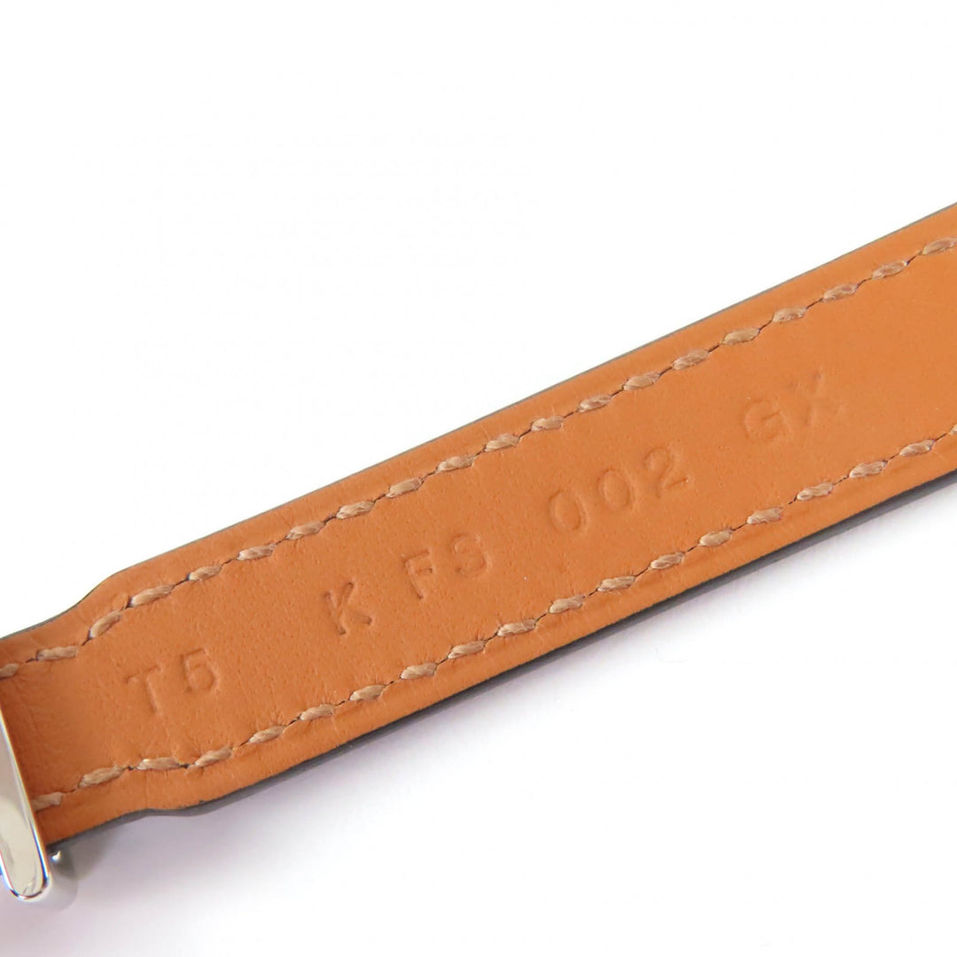 未使用品☆HERMES エルメス 2025年製 トレンチ シルバー金具 2連 レザー ブレスレット ネイビー K刻印 箱・保存袋付き 仏製 レディース