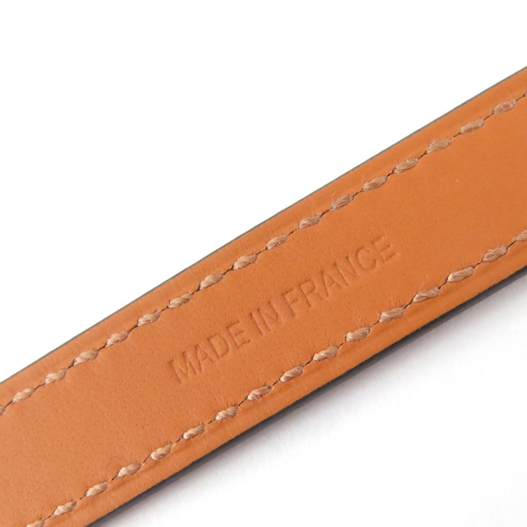 未使用品☆HERMES エルメス 2025年製 トレンチ シルバー金具 2連 レザー ブレスレット ネイビー K刻印 箱・保存袋付き 仏製 レディース