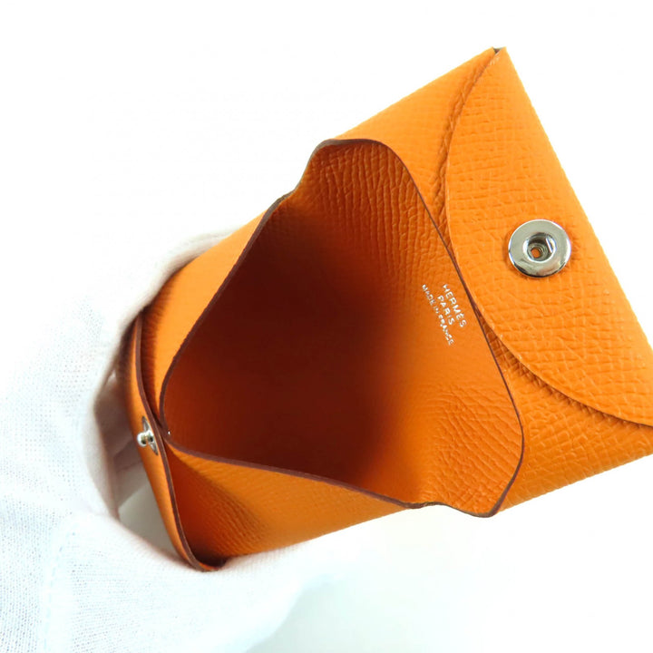 未使用品★HERMES エルメス バスティア オレンジ ヴォーエプソン レザー コインケース 小銭入れ B刻印 箱付 フランス製 レディース