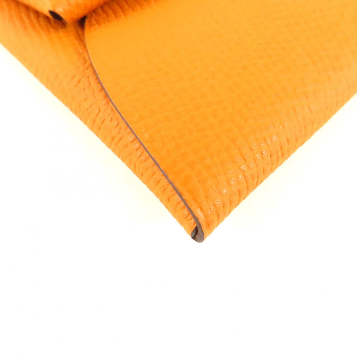 未使用品★HERMES エルメス バスティア オレンジ ヴォーエプソン レザー コインケース 小銭入れ B刻印 箱付 フランス製 レディース