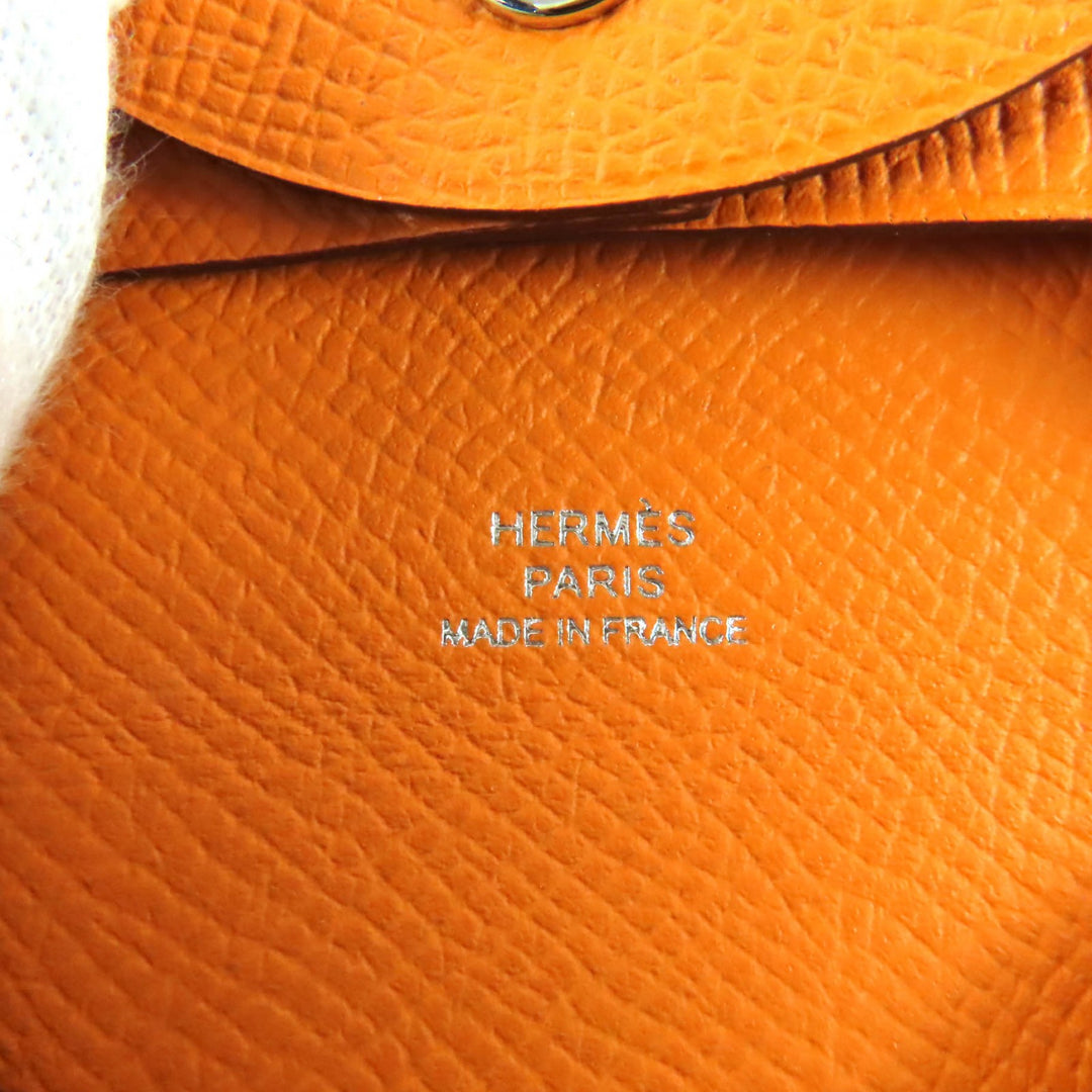 未使用品★HERMES エルメス バスティア オレンジ ヴォーエプソン レザー コインケース 小銭入れ B刻印 箱付 フランス製 レディース