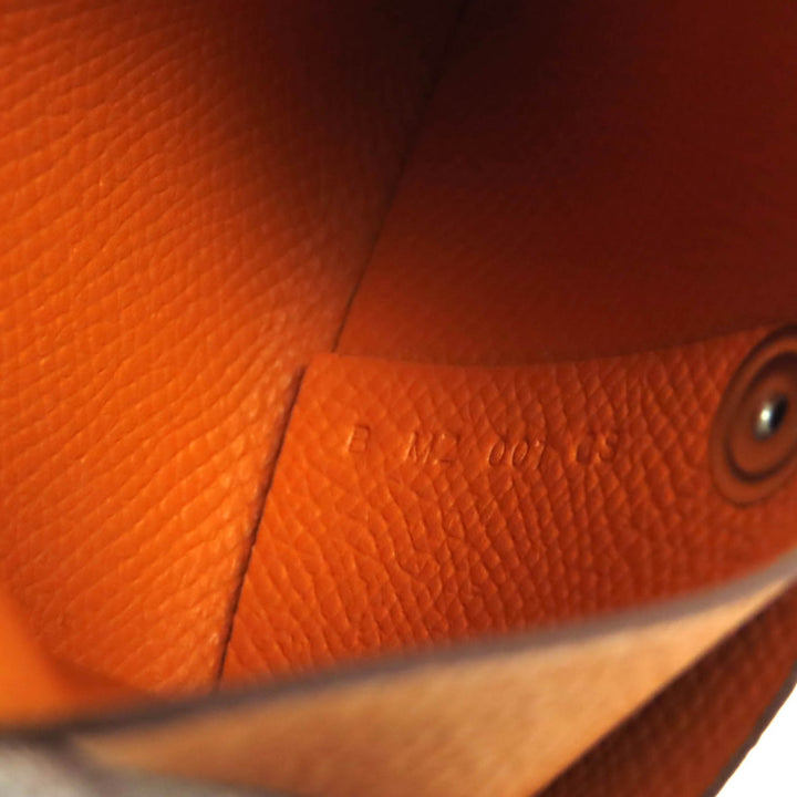 未使用品★HERMES エルメス バスティア オレンジ ヴォーエプソン レザー コインケース 小銭入れ B刻印 箱付 フランス製 レディース