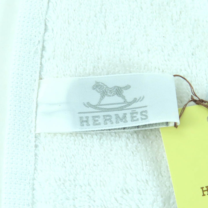 未使用品★HERMES エルメス CARRE ANIMAUX PIXEL コットン100％ ブルー アニマル柄 2個セット ベビータオル ハンドタオル 箱付 仏製