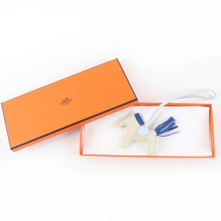 極美品☆HERMES エルメス 2024年製 ロデオチャーム PM アニョーミロ ブルーフランス ブルーブリュム クレ バッグチャーム W刻印 仏製