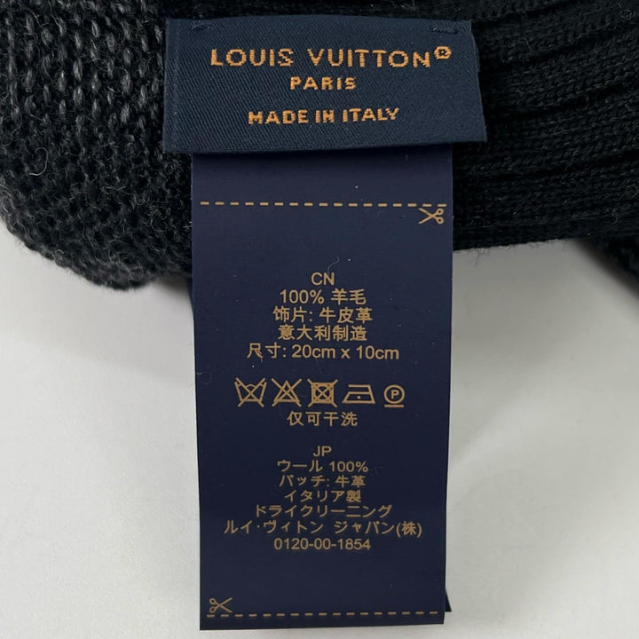 極美品▲LOUIS VUITTON ルイヴィトン 2024年製 M77992 ウール100% ネオ プティダミエ 手袋 グローブ ブラック S 箱付 伊製 正規品 メンズ