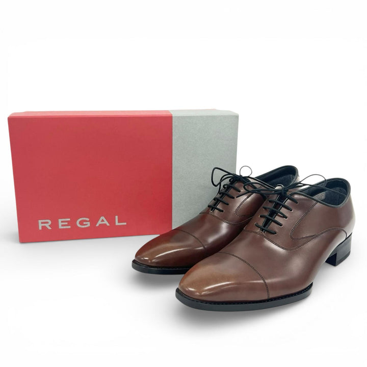 未使用品▲REGAL リーガル 10JRBD ストレートチップ レザーシューズ ビジネスシューズ ブラウン 25.5 箱付き 日本製 メンズ