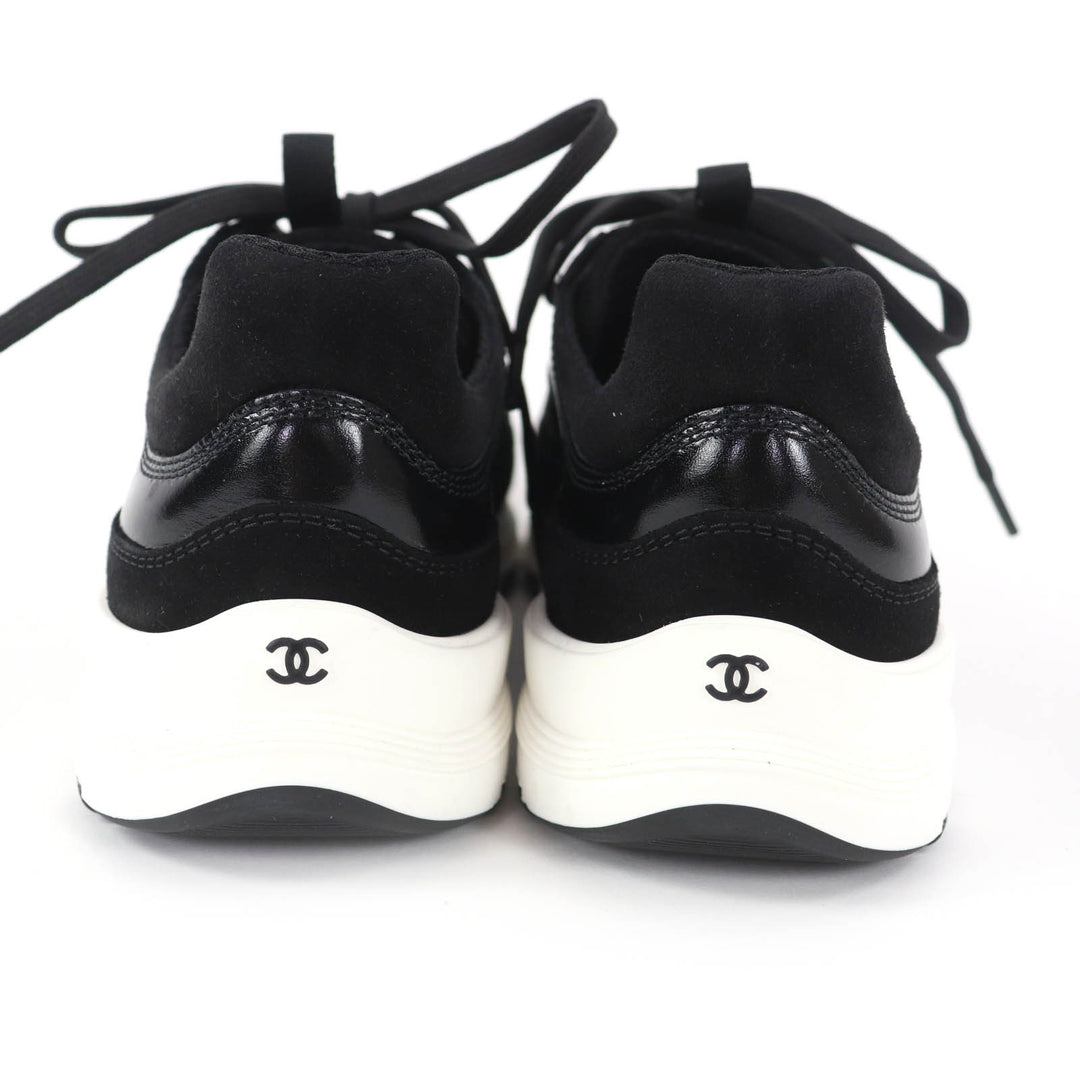 未使用品◇CHANEL シャネル G46609 ココマーク レザー ローカットスニーカー ブラック ホワイト 37 箱・保存袋付 イタリア製 レディース