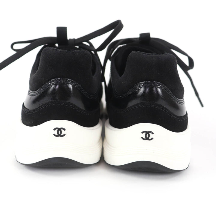 未使用品◇CHANEL シャネル G46609 ココマーク レザー ローカットスニーカー ブラック ホワイト 37 箱・保存袋付 イタリア製 レディース