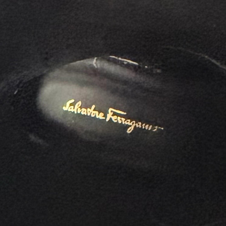 美品★Salvatore Ferragamo サルヴァトーレフェラガモ ダブルガンチーニ レザー ロングブーツ ブラック ゴールド金具 6.5 伊製
