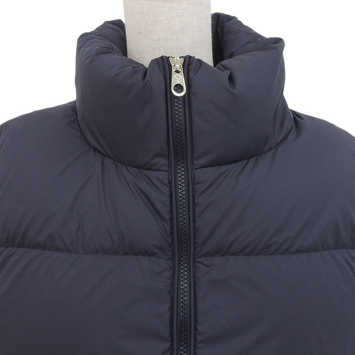 美品▲CAPE HORN ケープホーン anachena アナチェナ ダブルジップ スタンドカラー ダウンベスト ダークネイビー 42 正規品 レディース