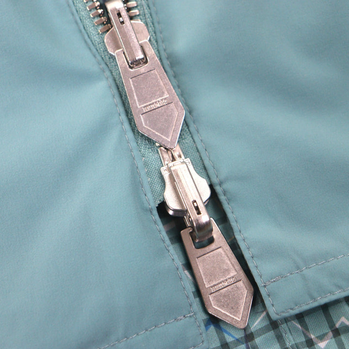 未使用品▼HERMES エルメス Hロゴ チェック柄 フーデッド ダブルジップアップ リバーシブル ジレ ベスト グリーン 46 イタリア製 メンズ