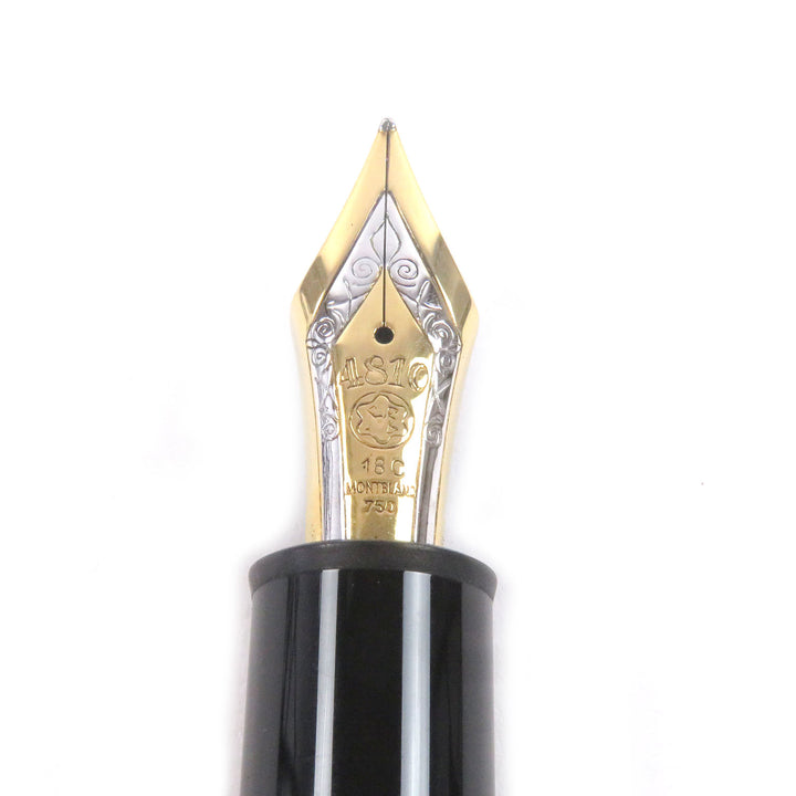良品□MONTBLANC モンブラン マイスターシュテュック 149 ペン先18K Mニブ キャップ式 万年筆 ブラック ドイツ製 メンズ 筆記確認済
