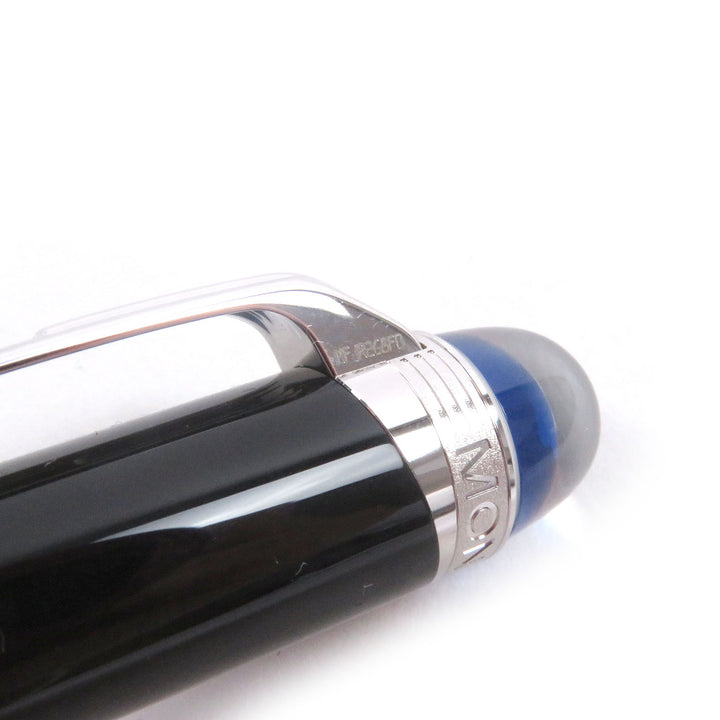 極美品□MONTBLANC スターウォーカー ドゥエ プレシャスレジン ブルードーム 新型 現行品 ボールペン ブラック シルバー ドイツ製 筆記OK