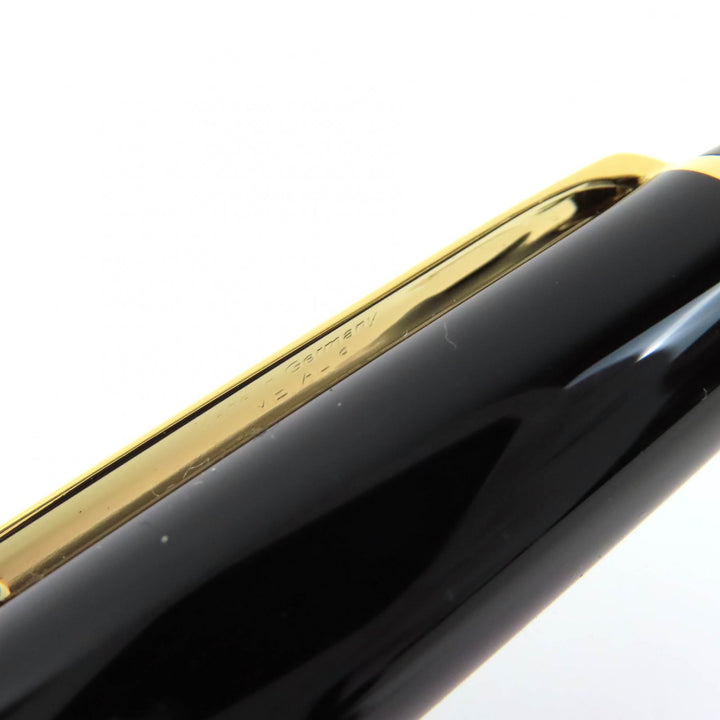 未使用品△MONTBLANC モンブラン マイスターシュテュック 145 ペン先14K Fニブ 万年筆 ブラック ゴールド 箱・保存袋付 ドイツ製 メンズ