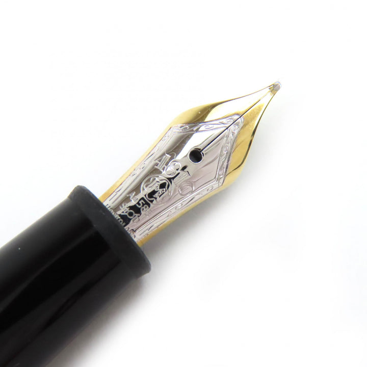 未使用品△MONTBLANC モンブラン マイスターシュテュック 145 ペン先14K Fニブ 万年筆 ブラック ゴールド 箱・保存袋付 ドイツ製 メンズ