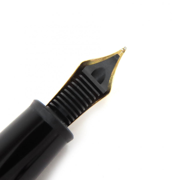 未使用品△MONTBLANC モンブラン マイスターシュテュック 145 ペン先14K Fニブ 万年筆 ブラック ゴールド 箱・保存袋付 ドイツ製 メンズ