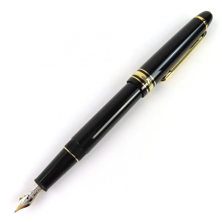 未使用品△MONTBLANC モンブラン マイスターシュテュック 145 ペン先14K Fニブ 万年筆 ブラック ゴールド 箱・保存袋付 ドイツ製 メンズ