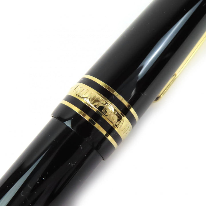 未使用品△MONTBLANC モンブラン マイスターシュテュック 145 ペン先14K Fニブ 万年筆 ブラック ゴールド 箱・保存袋付 ドイツ製 メンズ