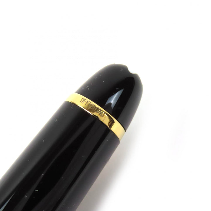 未使用品△MONTBLANC モンブラン マイスターシュテュック 145 ペン先14K Fニブ 万年筆 ブラック ゴールド 箱・保存袋付 ドイツ製 メンズ