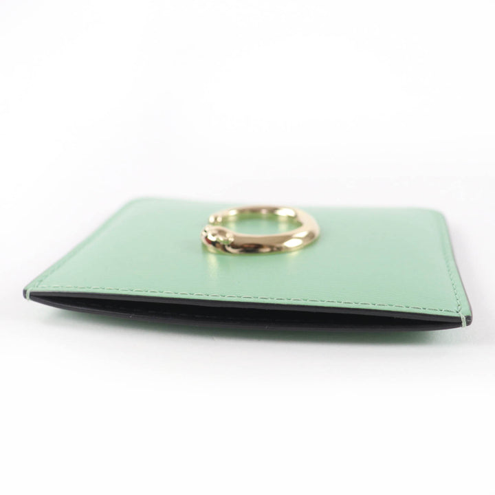 未使用品☆Cartier カルティエ カード ホルダー パンテール C グレインドカーフスキン セージグリーン カードケース ゴールド金具 伊製