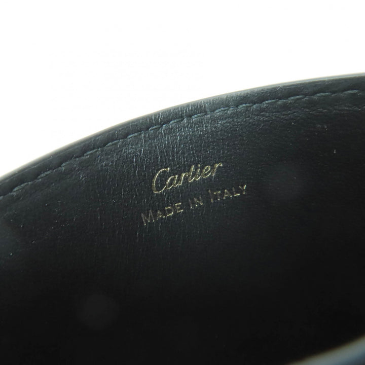 未使用品☆Cartier カルティエ カード ホルダー パンテール C グレインドカーフスキン セージグリーン カードケース ゴールド金具 伊製