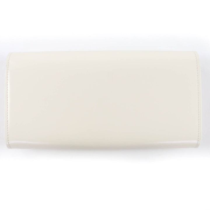 未使用品☆JIL SANDER ジルサンダー ロゴ入り レザー ロングウォレット 長財布 ホワイト 保存袋付き イタリア製 レディース
