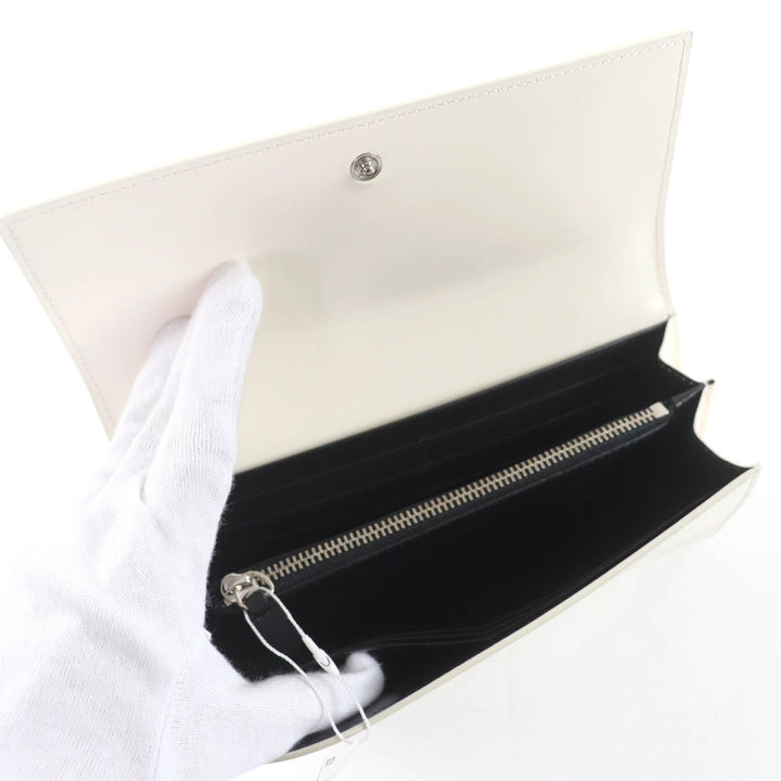 未使用品☆JIL SANDER ジルサンダー ロゴ入り レザー ロングウォレット 長財布 ホワイト 保存袋付き イタリア製 レディース