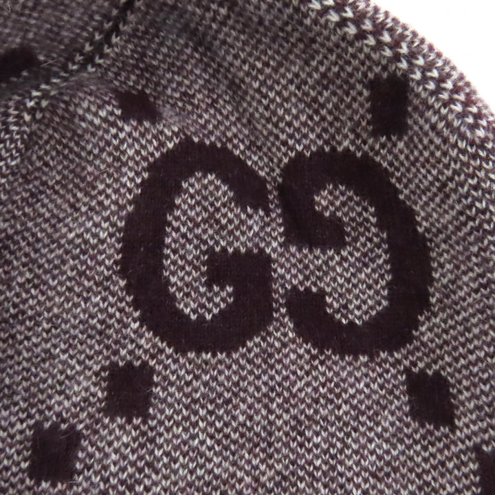 未使用品◇GUCCI グッチ 676827 ジャンボGG カシミア100％ ニットキャップ ニットキャップ ボルドー系 M/58 イタリア製 正規品 メンズ