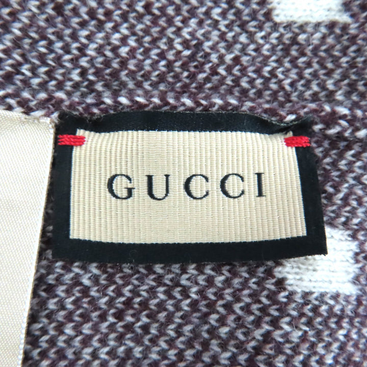 未使用品◇GUCCI グッチ 676827 ジャンボGG カシミア100％ ニットキャップ ニットキャップ ボルドー系 M/58 イタリア製 正規品 メンズ