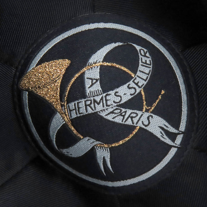 未使用品◇HERMES エルメス ガブリエル ウール セリエボタ付き レザー使い 帽子 ハット ベレー帽 ネイビー 57 イタリア製 レディース