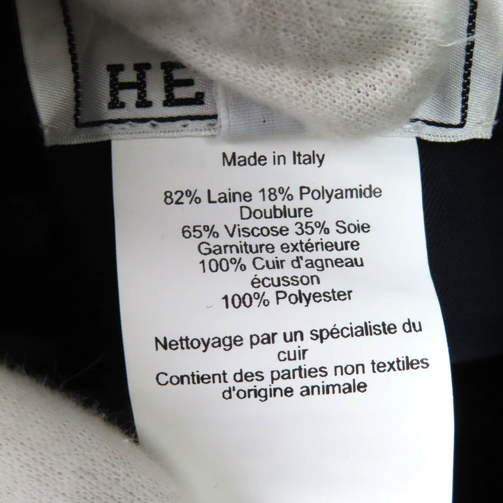 未使用品◇HERMES エルメス ガブリエル ウール セリエボタ付き レザー使い 帽子 ハット ベレー帽 ネイビー 57 イタリア製 レディース